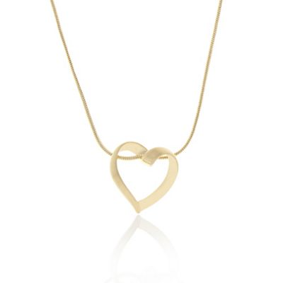 Gold plated heart necklace features ubn82051